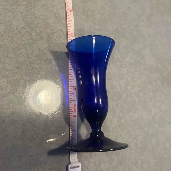 Set of 2 - Blue Glass Cordial Shot Glasses - Picture 3 of 4